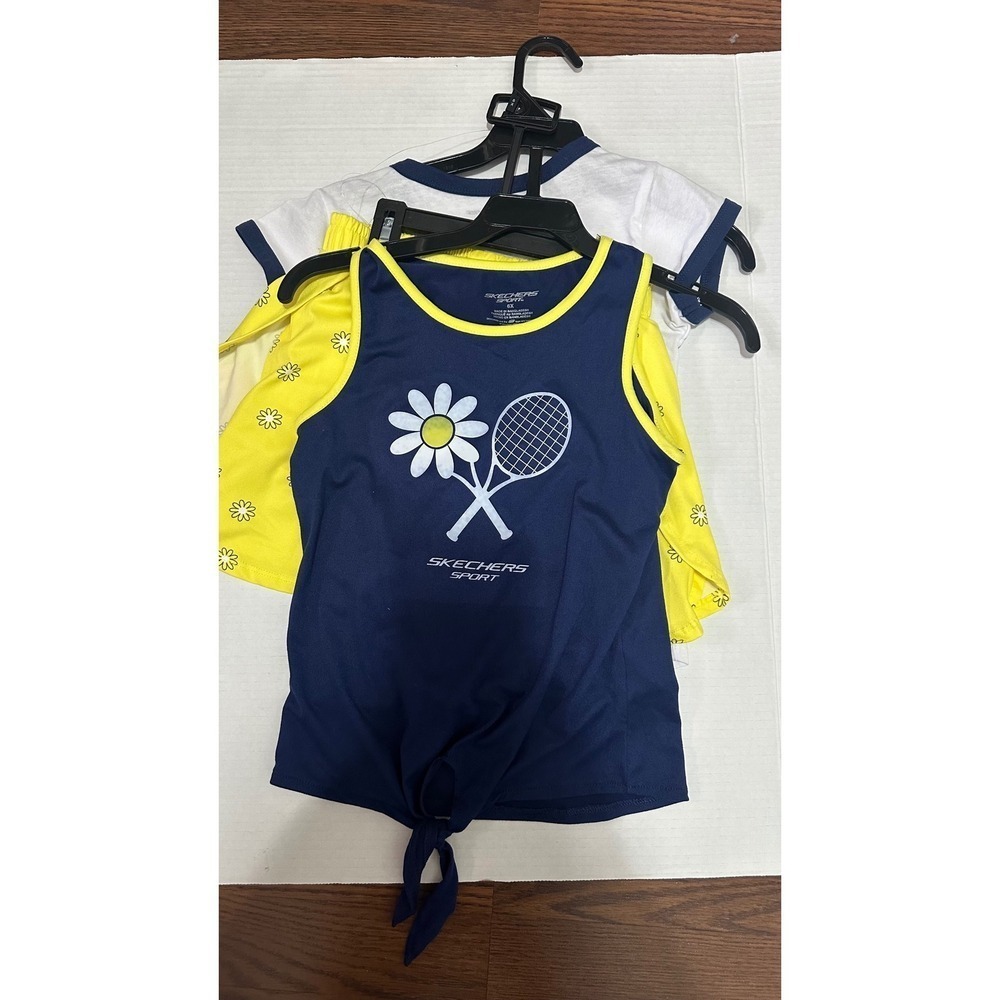 Skechers Sport Girl's 3 PC Set Tennis Outfit Shorts Top 6X